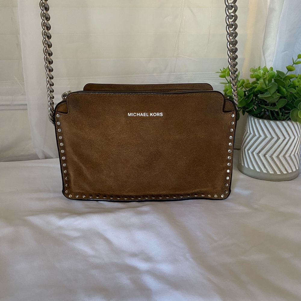 Michael Kors Brown Crossbody Bag with Chain Strap